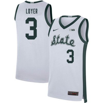 Men Foster Loyer Michigan State Spartans #3 Nike NCAA 2020 Retro White Authentic College Stitched Basketball Jersey FB50R87IC